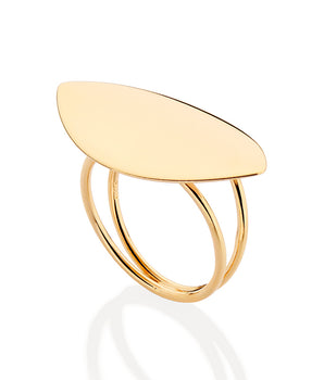 GOLD OVAL PLATE MAXI RING
