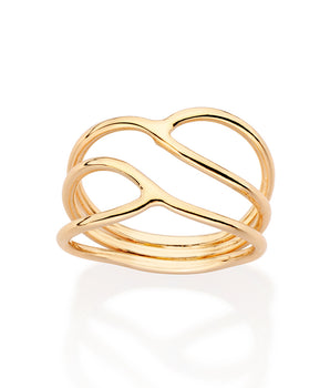 GOLD TRIPLE WAVE RING