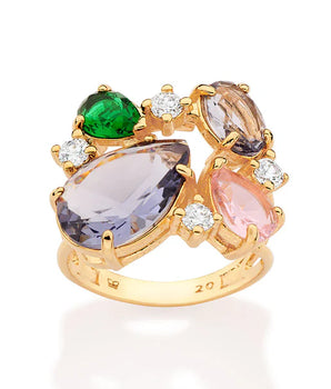 GOLD COLORFUL LIFE CYCLES MAXI RING