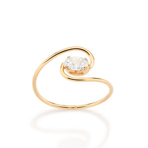 GOLD GLISTENING WAVE RING