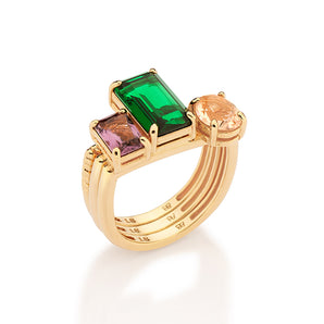 GOLD DIVINE JEWELS RING SET