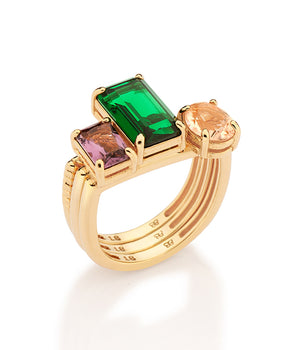 GOLD DIVINE JEWELS RING SET