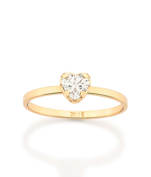 GOLD ORIGIN HEART SOLITAIRE RING