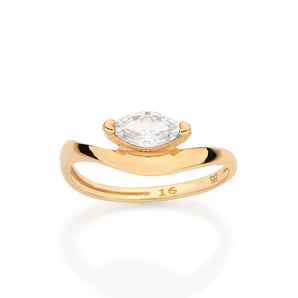 GOLD WAVES OF THE PAST SKINNY RING
