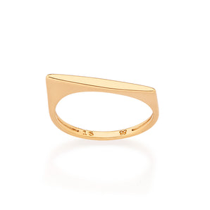 GOLD RECTANGULAR PILLAR OF TIME RING