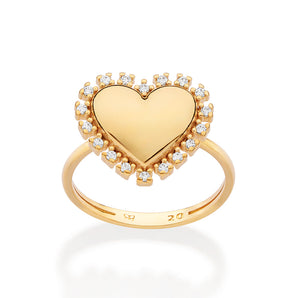 GOLD GLIMMERING HEART SKINNY RING
