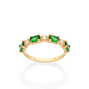 GOLD GREEN LIGHT SKINNY RING