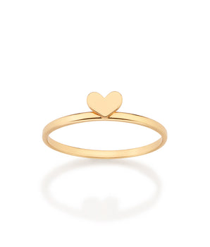 GOLD MINI HEART SKINNY RING