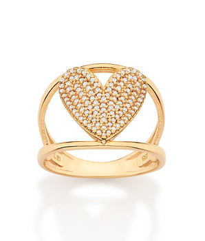 GOLD IMPERIAL HEART MAXI RING