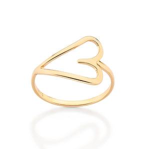 GOLD HOLLOW ORIGIN HEART SKINNY RING