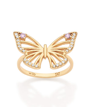 GOLD BUTTERFLY OF LIGHT SKINNY RING
