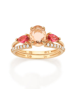 GOLD PINK LOVE RING