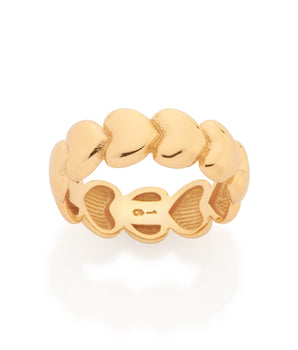 GOLD HEARTS ALIGNED RING