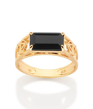 GOLD MEN'S ALPHA AND OMEGA RING