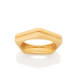 GOLD MEN'S MODERN EDGE GEOMETIC RING