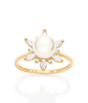 GOLD AZURE GARDEN BLOOM SKINNY RING