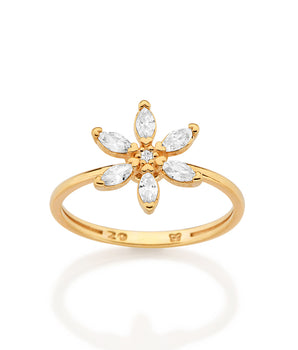 18K GOLD PLATED BOTANICAL SKINNY RING