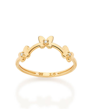 18K GOLD PLATED BUTTERFLY WHISPERS SKINNY RING