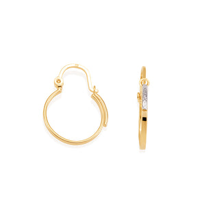 GOLD EARRING WITH RHODIUM