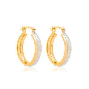 GOLD EARRING WITH RHODIUM
