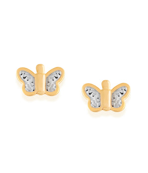 GOLD EARRING WITH RHODIUM