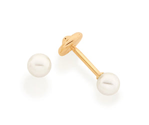 GOLD PLATED KID'S EARRING WITH PEARL