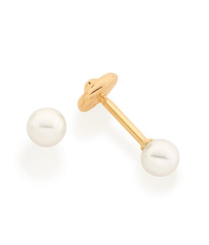 GOLD PLATED KID'S EARRING WITH PEARL
