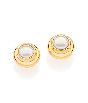 GOLD SOLITARY EARRING WITH PEARLS