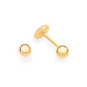 GOLD BALL EARRING 3 MM