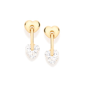 GOLD PLATED EARRING WITH ZIRCONIA