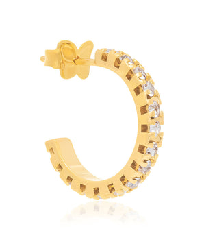 GOLD EARRING WITH CRYSTALS