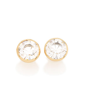 GOLD SOLITARY EARRING WITH CRYSTALS