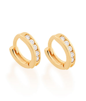GOLD PLATED EARRING WITH ZIRCONIA