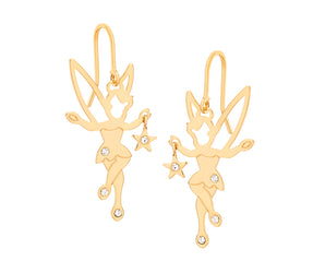 GOLD EARRING WITH CRYSTAL