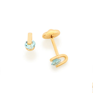 GOLD KID'S EARRING WITH CRYSTAL