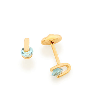 GOLD KID'S EARRING WITH CRYSTAL