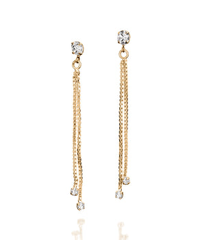 GOLD EARRING WITH CRYSTAL
