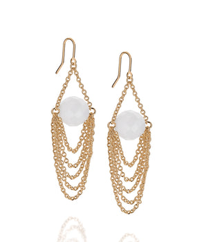 GOLD EARRING WITH CRYSTAL