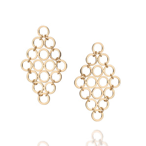 18K GOLD PLATED HOLLOW CIRCLE STATEMENT EARRINGS