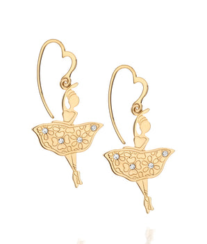 GOLD KID'S EARRING WITH CRYSTAL