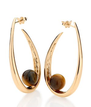 GOLD EARRING WITH STONE