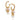 GOLD EARRING WITH PEARL AND STONE