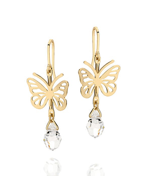 GOLD KID'S EARRING WITH CRYSTAL