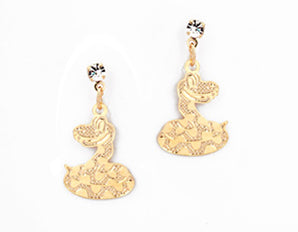 GOLD KID'S EARRING WITH CRYSTAL