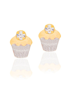 GOLD KID'S EARRING WITH CRYSTAL