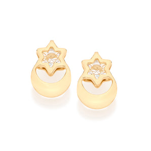GOLD KID'S EARRING WITH CRYSTAL