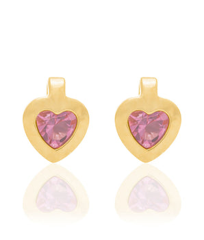 GOLD KID'S EARRING WITH CRYSTAL