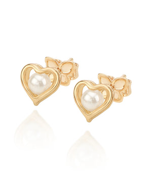 GOLD PLATED EARRING WITH PEARL