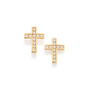 GOLD PLATED CROSS EARRING