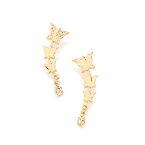 GOLD EARRING WITH CRYSTAL